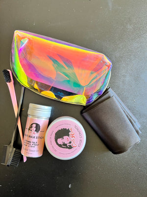 Finish The Slay! Edge Control, Wax Stick, Edge Scarf, Brush and Travel Bag!
