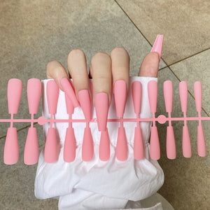 Open image in slideshow, Sexy Solid Color Matte Super Long Coffin Press on Nails Tips-Tons of Colors!

