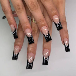 Open image in slideshow, Designer Nail Sets! 24pcs/Set Long Coffin/Ballerina Full Coverage! Tons of styles!
