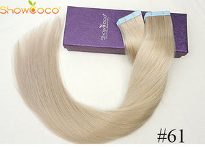Open image in slideshow, Luxurious Tape In 100% Human Hair Extensions-Invisible and Seamless with Replaceable Tape! Long Lasting!!

