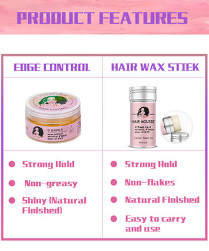 Finish The Slay! Edge Control, Wax Stick, Edge Scarf, Brush and Travel Bag!