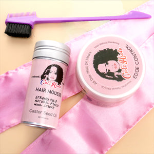 Finish The Slay! Edge Control, Wax Stick, Edge Scarf, Brush and Travel Bag!